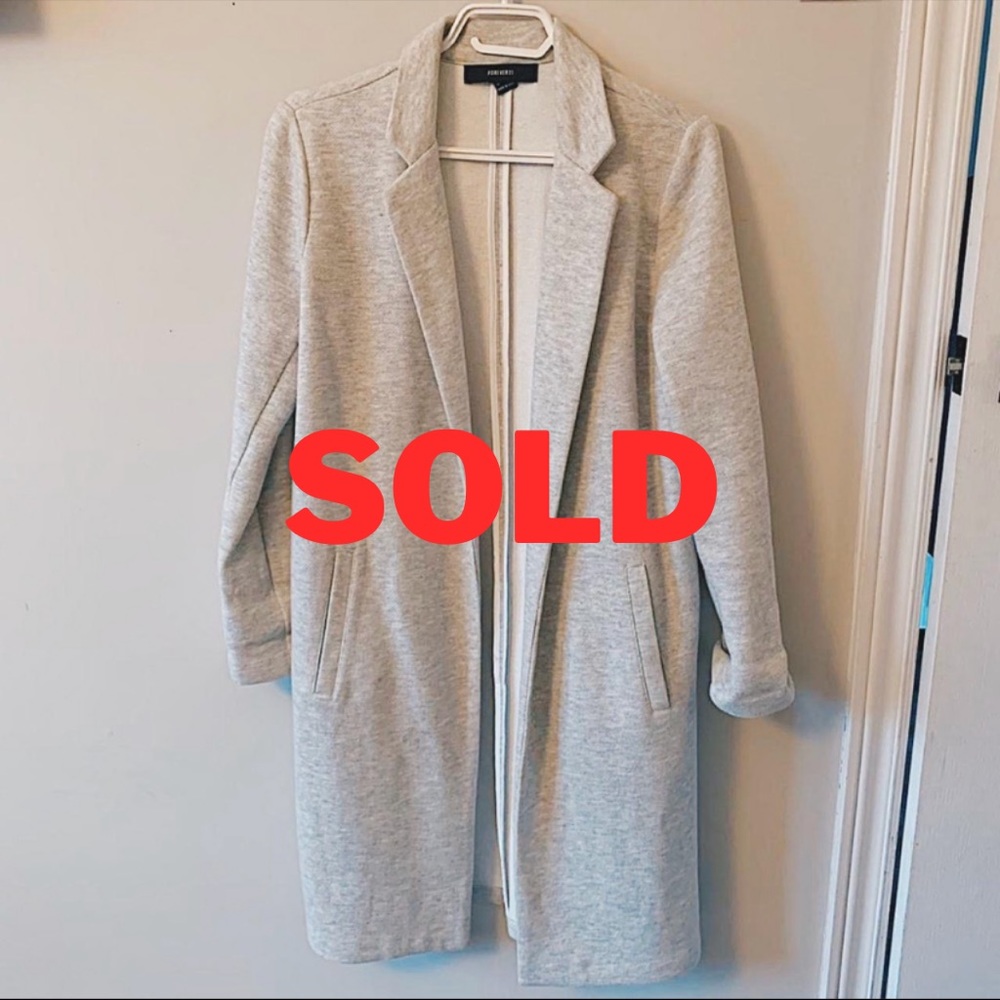 LIGHT GREY LONGLINE COAT